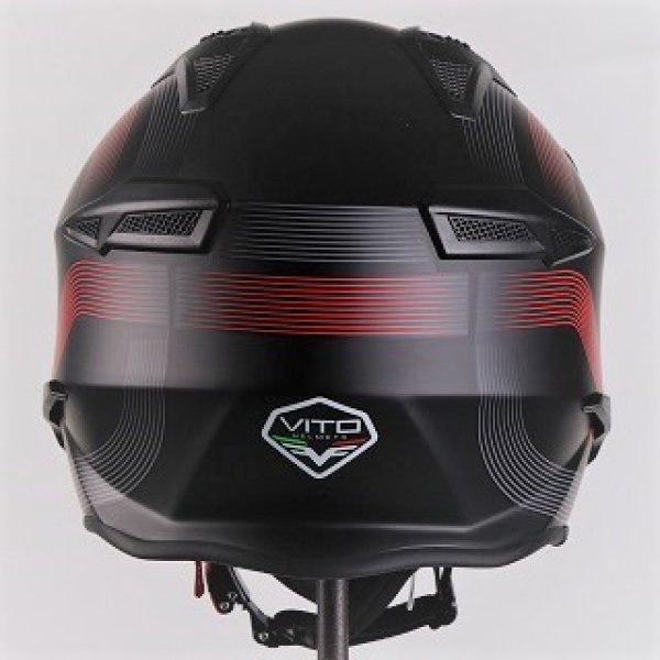 Helm VITO JET BRUZANO schwarz-matt/rot